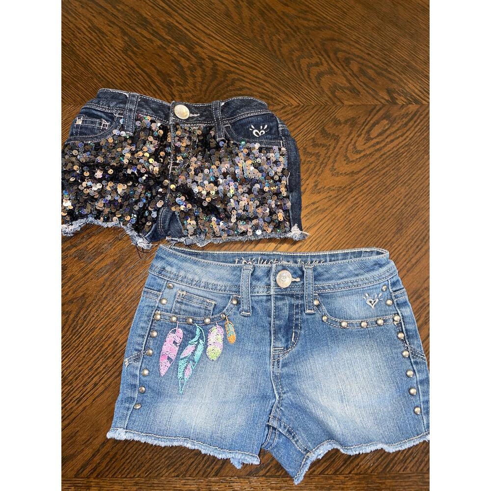 Lot of 2 Girls Justice Denim Shorts Size 6 R